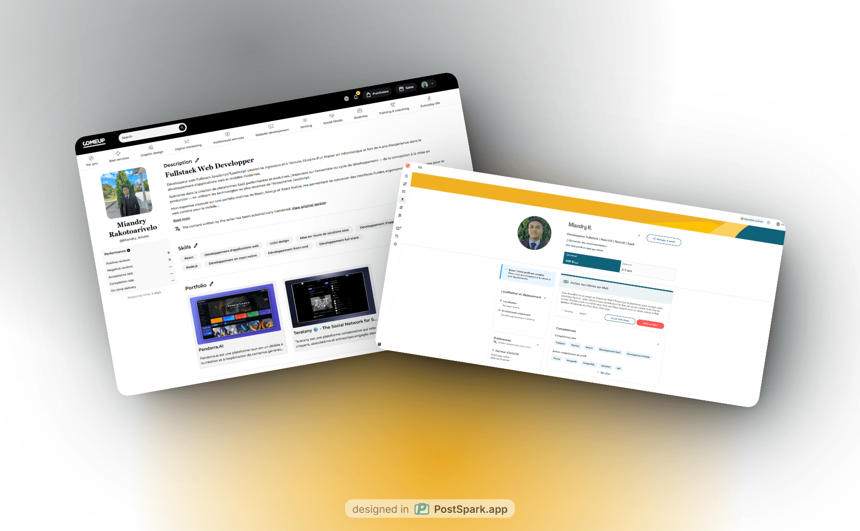 Capture d'écran du projet COMEUP / MALT