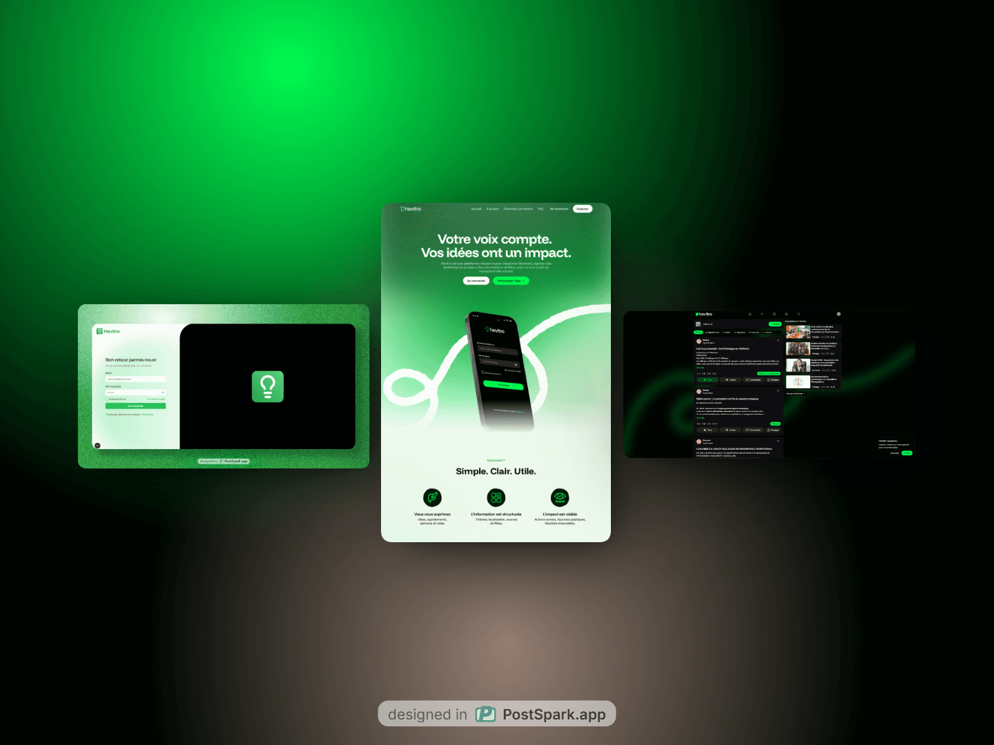 Capture d'écran du projet HEVITRO