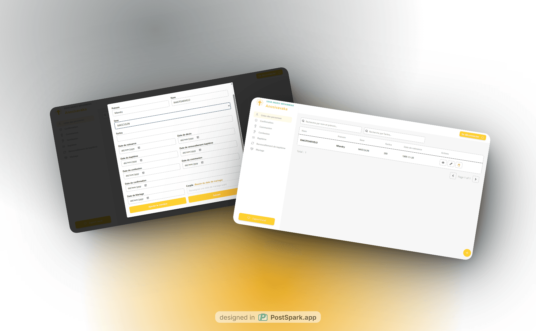 Capture d'écran du projet SI Desktop